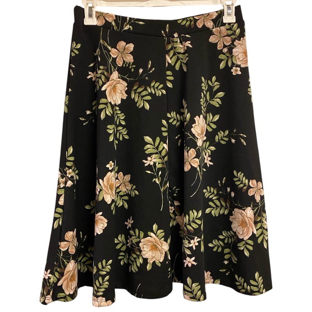 Ashley Blue Pink and Green Midi A-line Skirt for Cocktail Size L